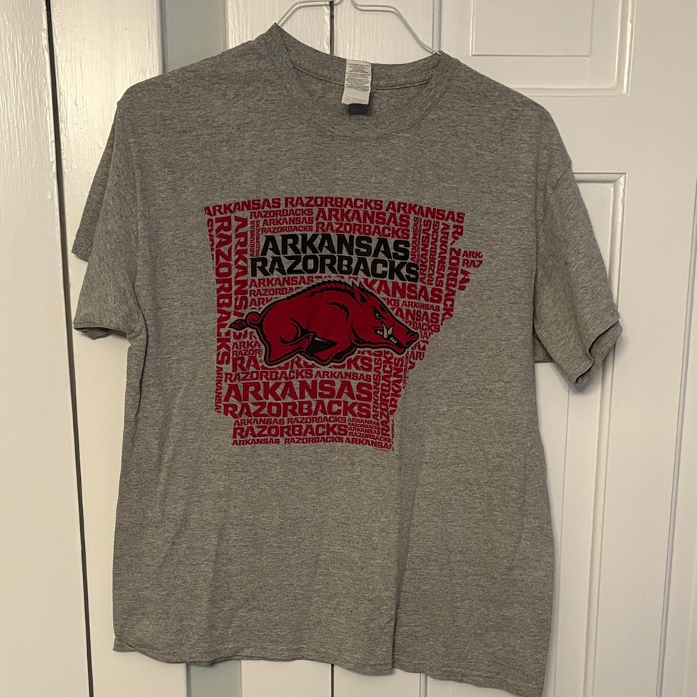 Gildan Gray Arkansas Razorbacks T